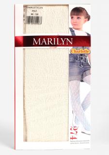 Dívčí bavlněné žakárové punčocháče CHARLOTTE 274 MARILYN MILK, 128/146