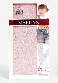 Dívčí bavlněné žakárové punčocháče CHARLOTTE 274 MARILYN PINK, 128/146