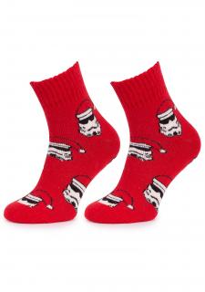 Hřejivé vánoční pánské ponožky TERRY R21 RED, 41/45