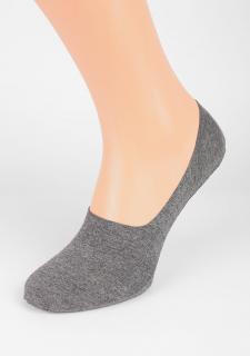 Pánské bavlněné nízké ponožky DISCREET 2 PACK GREY MELANGE, ONE-SIZE (univerzální)
