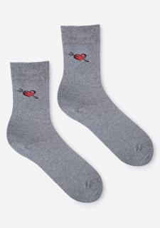 Pánské bavlněné ponožky se srdíčky LOVE ME TENDER MARILYN GREY, 40/45