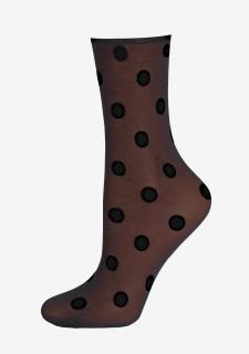 Punčochové ponožky s puntíky FORTE BIG DOTS MARILYN BLACK, ONE-SIZE (univerzální)