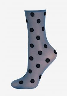 Punčochové ponožky s puntíky FORTE BIG DOTS MARILYN NEW BLUE, ONE-SIZE (univerzální)