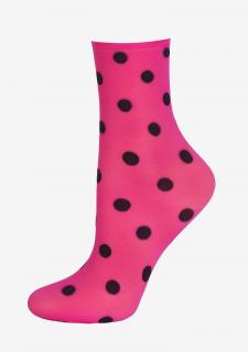 Punčochové ponožky s puntíky FORTE BIG DOTS MARILYN PINK, ONE-SIZE (univerzální)