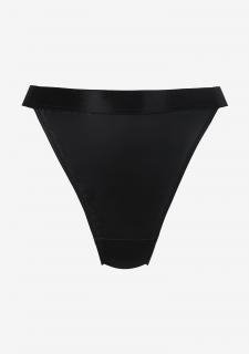 Tanga z umělé kůže COURTISANE POUPEE MARILYN BLACK, L