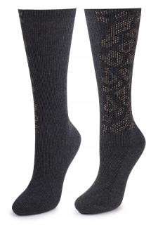 Vysoké dámské ponožky SC N80 DARK GREY, ONE-SIZE (univerzální)