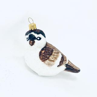Irisa Skleněná vánoční ozdoba hnědá na zavěšení , tvar PTÁČEK  1 ks, velikost 6 x 11 cm Balení: 1ks, Barva: hnědá, Velikost: 6x11 cm