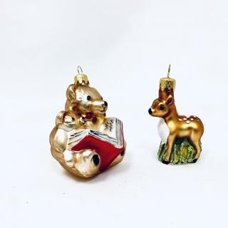 IRISA Skleněná vánoční ozdoba "Vánoční pohádka v lese" (2 ks, 5 cm) Balení: 2ks, Barva: hnědá, Velikost: 5 cm