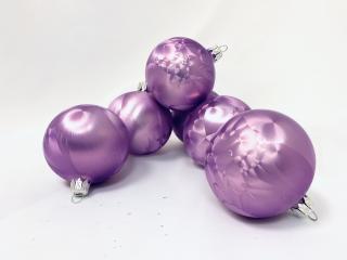 Irisa Vánoční ozdoby ANDY fialové koule  mrazolak  7 cm, SET 12 ks Balení: 12ks, Barva: fialová, Velikost: 7 cm