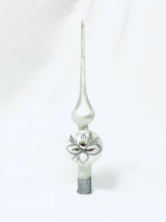 Irisa Vánoční ozdoby bílá špice s dekorem mrazolak svíčka 28 cm, 1 ks Balení: 1ks, Barva: bílá, Velikost: 30 cm