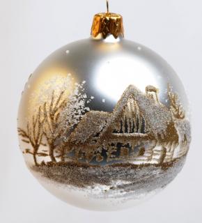 Irisa - Vánoční ozdoby, skleněné vánoční ozdoby, tradiční skleněné vánoční ozdoby Balení: 1ks, Barva: bílá, 104, Velikost: 8 cm