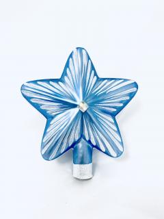 Irisa Vánoční špice skleněná HVĚZDA modrá velikost 15 cm Balení: 1ks, Barva: modrá, Velikost: 15 cm