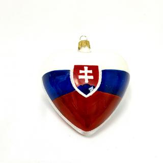Skleněná ozdoba srdce „Slovenské srdce“, 10 cm, v barvách slovenské vlajky ( velikost 10 cm v dárkové krabičce ) Balení: 1ks, Barva: bílá, Velikost:…