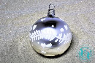 Stříbrné vánoční ozdoby  dekor větvička, 4 ks Balení: 4 ks, Velikost: 7 cm