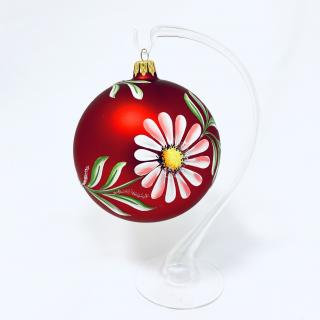 Vánoční ozdoba červená VERONIKA  červená koule 10 cm, dárkové balení 1 ks