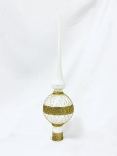 Vánoční ozdoba špice oplétaná SHEYN, 28 cm Balení: 1ks, Barva: bílá, Velikost: 28 cm