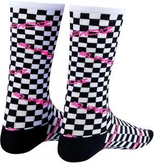 Cyklo ponožky Supacaz SupaSox Rad Sock  Checkerz Velikost: L (EU 43-45)