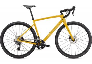 Gravel kolo Specialized Diverge Sport Carbon 2021 TEST Barva kola: Gloss Brassy Yellow/Sunset Yellow/Chrome/Clean, Velikost kola: 54, Modelový rok:…