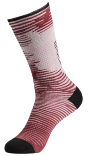 Letní cyklistické ponožky Specialized Soft Air Tall  Maroon Blur Velikost: L (EU 43-45)