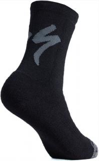 Zimní cyklistické ponožky Specialized Merino Deep Winter Tall černé  Černé Velikost: L (EU 43-45)