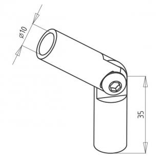 Kloubová spojka nerez prutů ø10 (12) mm Průměr prutů: 10 mm