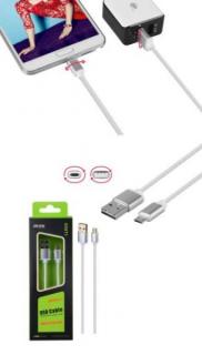 Datový a nabíjecí kabel PLUS, Micro USB, oboustranný, (K3371), bílý