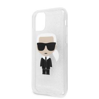 Karl Lagerfeld Glitter Iconic Kryt pro iPhone 11 Silver (EU Blister)