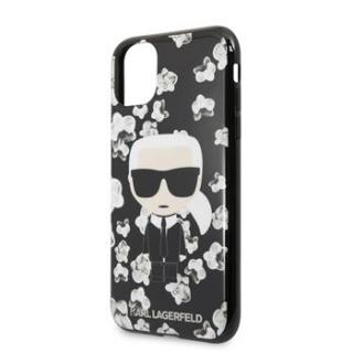 Karl Lagerfeld TPU Flower Kryt pro iPhone 11 Black (EU Blister)