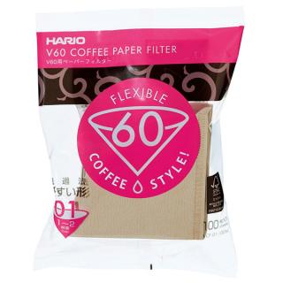Papírové filtry V60-01 Misarashi nebělené (100 ks)