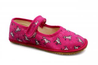 bačkory/ balerínky Beda růžové s koníky světlé (BF-060010/BA) Velikost boty (EU): 32, Vnitřní délka boty: 206, Vnitřní šířka boty: 80