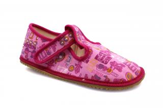 bačkory Beda růžové traffic růžové znaky (BF-060010/W) Velikost boty (EU): 35, Vnitřní délka boty: 230, Vnitřní šířka boty: 85