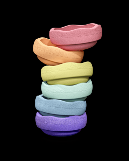 balanční kameny Stapelstein Rainbow Pastel, 6 ks