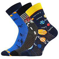 Ponožky 057-21-43 planety, mix B kluk (3 páry) Velikost ponožek: 20-24 EU