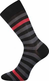 Ponožky Lonka Demertz černá s červenou, 1 pár Velikost ponožek: 39-42 EU