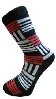 ponožky panely červeno-černé Velikost ponožek: 39-41 EU
