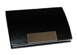 Kovová pouzdro na vizitky PUR Barva: Černá, Materiál: kov + PU