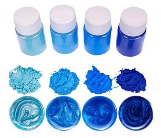 MICA minerální práškové barvy BLUE SET 4 ks