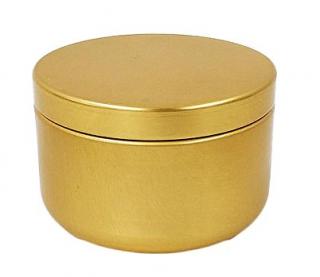 Plechová krabička víčkem metalická 50 ml Barva: Zlatá
