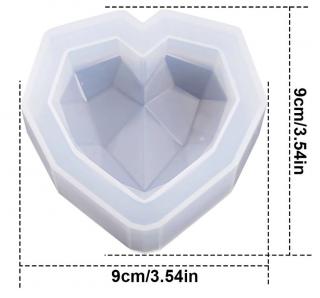 Silikonová forma - Krystalové srdce Velikost: 9 x 9 cm