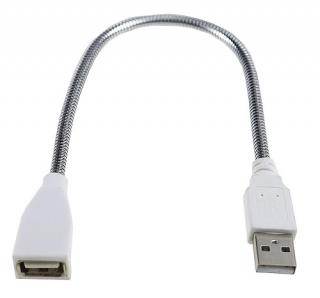 Univerzální prodlužovací USB kabel / kovový Barva: Bílá