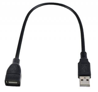 Univerzální prodlužovací USB kabel / kovový Barva: Černá