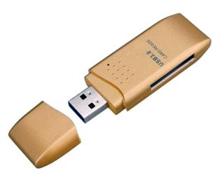USB 3.0 čtečka karet 2v1 / zlatá