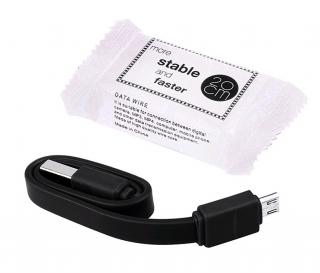 USB - microUSB krátký kabel CANDY / 24 cm Základní barva: černá