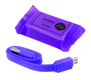 USB - microUSB krátký kabel CANDY / 24 cm Základní barva: fialová