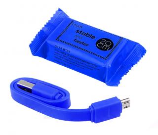 USB - microUSB krátký kabel CANDY / 24 cm Základní barva: modrá