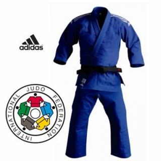 Kimono na judo IJF ADIDAS CHAMPION II Široké / Regular - modré Na výšku: 150 cm