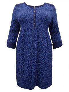 Dámské modré bavlněné šaty podzim jaro A514 Velikost: 40