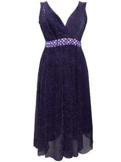 Plesové společenské fialové šaty Velikost: 38