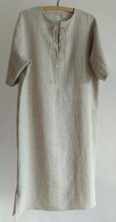 Noční košile - šaty LEN 100%: Bílý, Velikost: XL