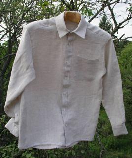 Pánská lněná košile LEN 100%: Režný, Velikost: XL